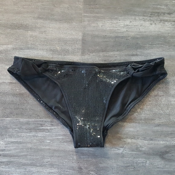 Black Sequin Detailed VS Bikini Bottoms - Picture 1 of 3